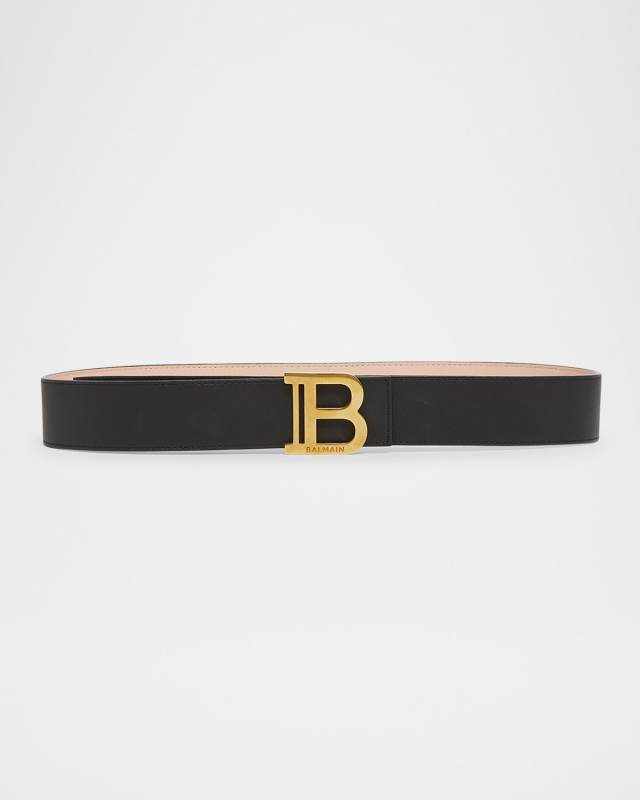 B-Logo Medium Leather Belt